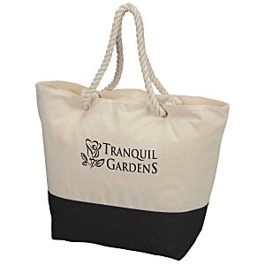 Zippered 12 oz. Cotton Rope Tote - 24 hr Main Image