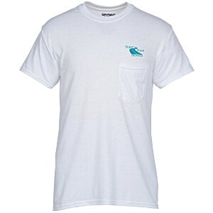 Gildan 5.5 oz. DryBlend 50/50 Pocket T-Shirt - Screen - White Main Image