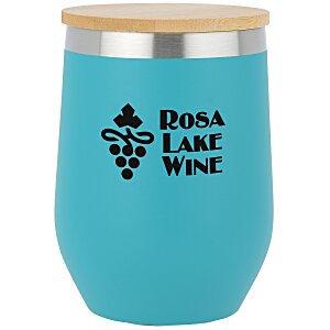 Vacuum Wine Cup with Bamboo Lid - 12 oz. Main Image