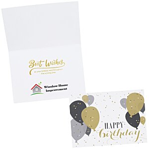 Gold Balloons Birthday Card Main Image