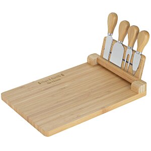 5-Piece Magnetic Bamboo Cheese Board Set Main Image