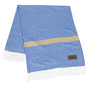 Denim Blue Fringed Throw Blanket Main Image