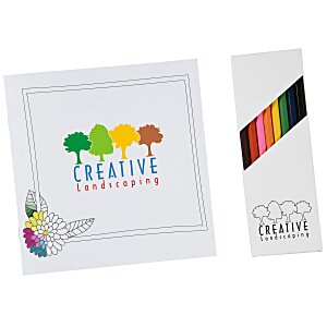 Coloring Book & Pencil Set - Floral - 24 hr Main Image