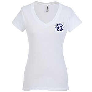 Tultex Fine Jersey V-Neck T-Shirt - Ladies' - White Main Image