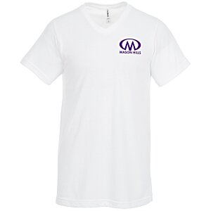Tultex Polyester Blend V-Neck T-Shirt - Men's - White Main Image