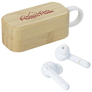 True Wireless Ear Buds with Bamboo Charging Case Main Image