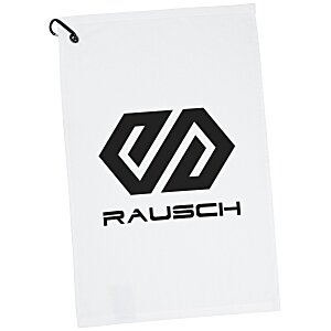 League Golf Towel with Carabiner - White Main Image