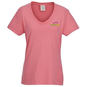 ComfortWash Garment-Dyed V-Neck T-Shirt - Ladies' - Embroidered Main Image