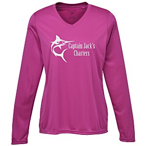 Momentum Solid Long Sleeve V-Neck T-Shirt - Ladies' Main Image