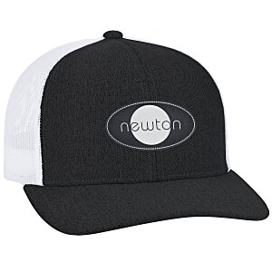 Heather Trucker Snapback Cap - Laser Engraved Patch Main Image