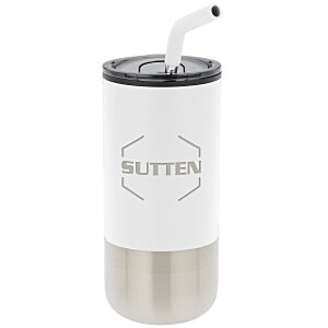 Lagom Tumbler with Stainless Straw - 16 oz. - Laser Engraved Main Image