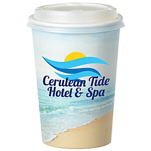 Seaside Full Color Insulated Paper Cup with Lid - 16 oz. Main Image