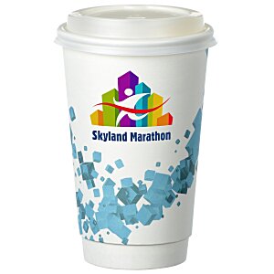 Cubes Floating Full Color Insulated Paper Cup with Lid - 16 oz. Main Image