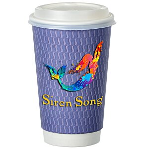 Waves Full Color Insulated Paper Cup with Lid - 16 oz. Main Image