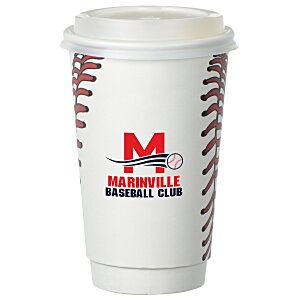 Baseball Full Color Insulated Paper Cup with Lid - 16 oz. Main Image