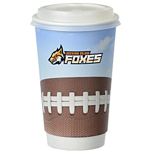 Football Full Color Insulated Paper Cup with Lid - 16 oz. Main Image