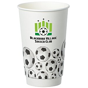 Soccer Full Color Insulated Paper Cup - 16 oz. Main Image