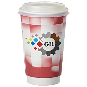 Shady Checkers Full Color Insulated Paper Cup with Lid - 16 oz. Main Image