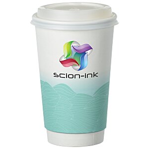 Turbulent Waves Full Color Insulated Paper Cup with Lid - 16 oz. Main Image