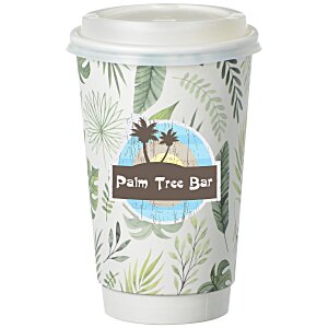 Leaf Full Color Insulated Paper Cup with Lid - 16 oz. Main Image