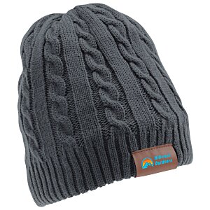 Cable Knit Fuzzy Lined Beanie Main Image