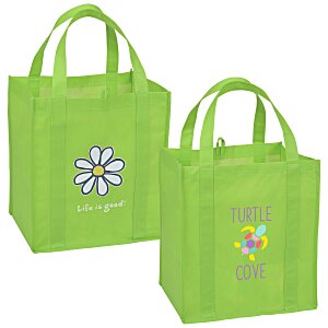 Life is Good Grocery Tote - Full Color - Daisy Main Image