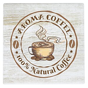 Absorbent Stone Coaster - Square - Whitewashed Wood Main Image
