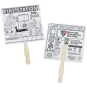 Fire Safety Coloring Hand Fan Main Image