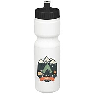 Sport Bottle with Push Pull Lid - 28 oz. - White - Full Color Main Image