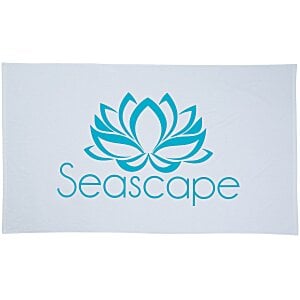 Oversize Velour Beach Towel - White - 24 hr Main Image