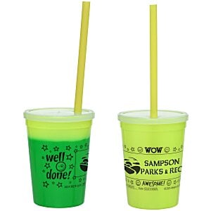 Super Kid Mood Stadium Cup with Straw - 12 oz. - Wow Words Main Image