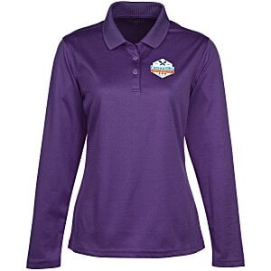 Spin Dye Long Sleeve Pique Polo - Ladies' - Full Color Main Image