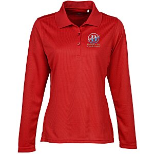 Ice Performance Pique Long Sleeve Polo - Ladies' - Full Color Main Image