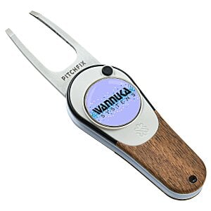 Pitchfix Woodie Golf Divot Tool With Magnetic Ball Marker Main Image