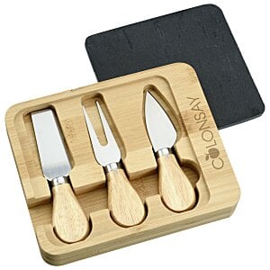 Slate & Bamboo Cheese Server Set Main Image