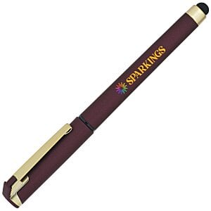 Cali Soft Touch Stylus Gel Pen - Metallic - Matte Gold - Full Color Main Image
