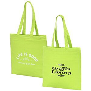 Life is Good Color Cotton Sheeting Tote  - Sun Main Image