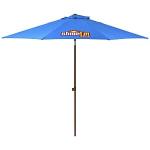 Wood Look Tilting Market Umbrella - 9 foot Arc Main Image