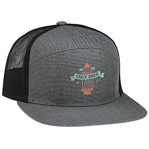 Heather 6 Panel Arch Trucker Snapback Cap Main Image