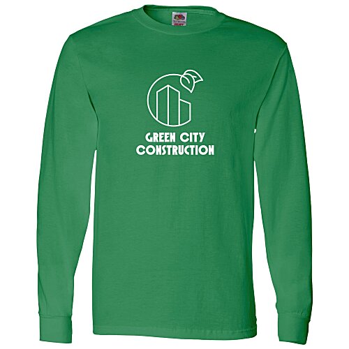 Fruit of the Loom Long Sleeve 100% Cotton T-Shirt - Colors - Screen Main Image