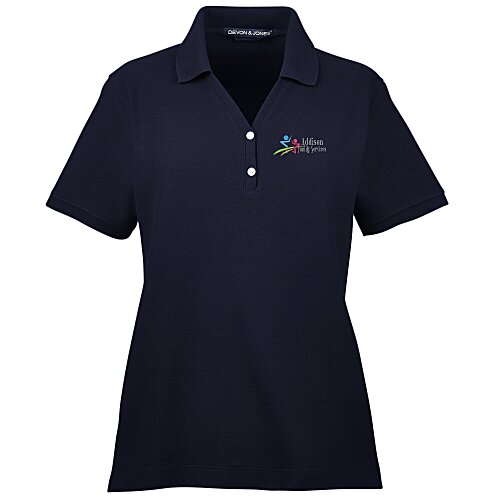 Peruvian Pima Cotton Y-Collar Polo - Ladies' Main Image