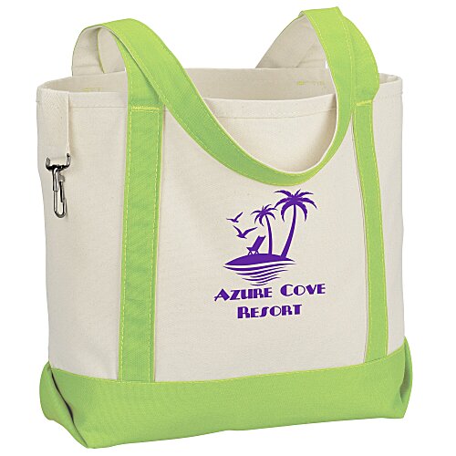 Two-Tone Accent Gusseted Tote Bag Main Image