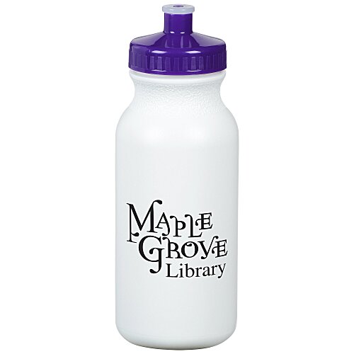 Sport Bottle with Push Pull Lid - 20 oz - White Main Image