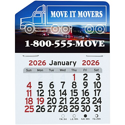 Peel-N-Stick Calendar - Semi Truck Main Image
