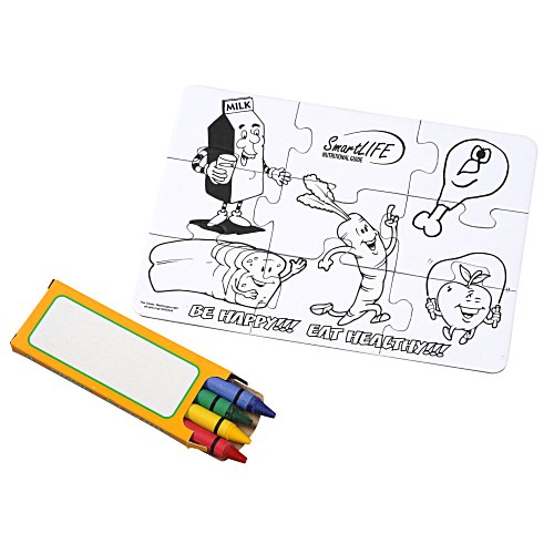 Coloring Puzzle & Crayons - Eat Healthy Main Image