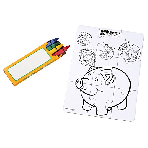 Coloring Puzzle & Crayons - Bank Main Image