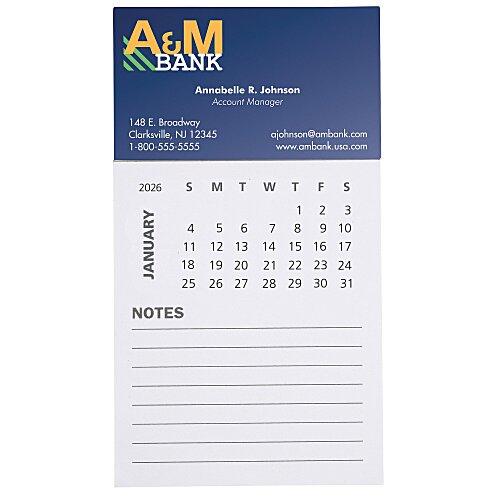 Business Card Magnet with Calendar and Notepad Main Image
