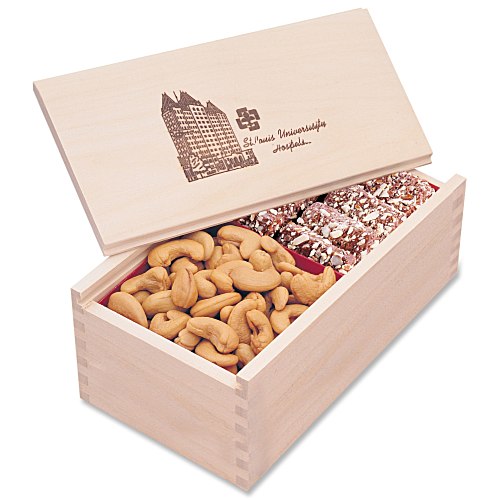 Wooden Box with Toffee & Cashews Main Image