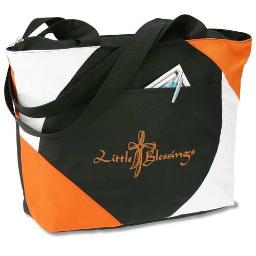 Geo Color Block Tote - Black Main Image