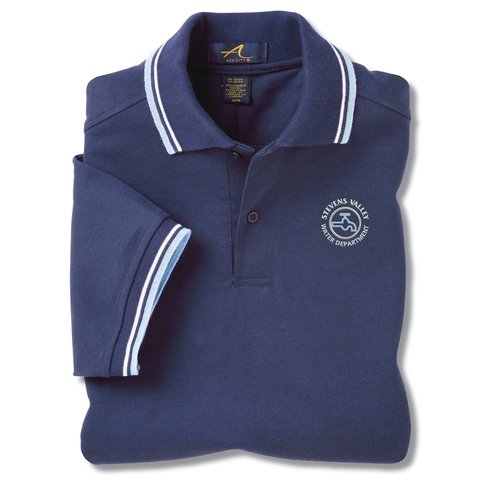 Stripe Collar Trim Pique Polo - Men's Main Image